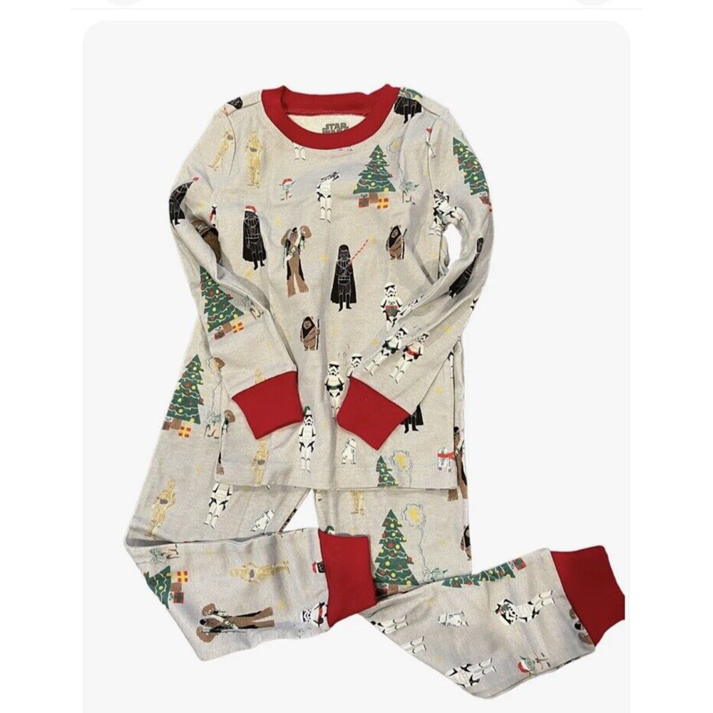 Pottery Barn Kids Star Wars Holiday Organic Pajama Set 4t NWT